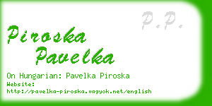 piroska pavelka business card